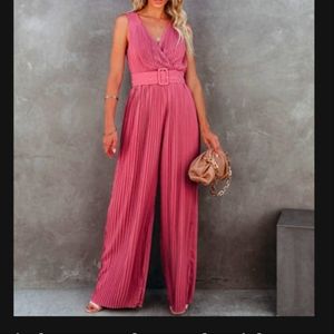 Vici Collection - Wide Leg Belted Jumpsuit - Women's